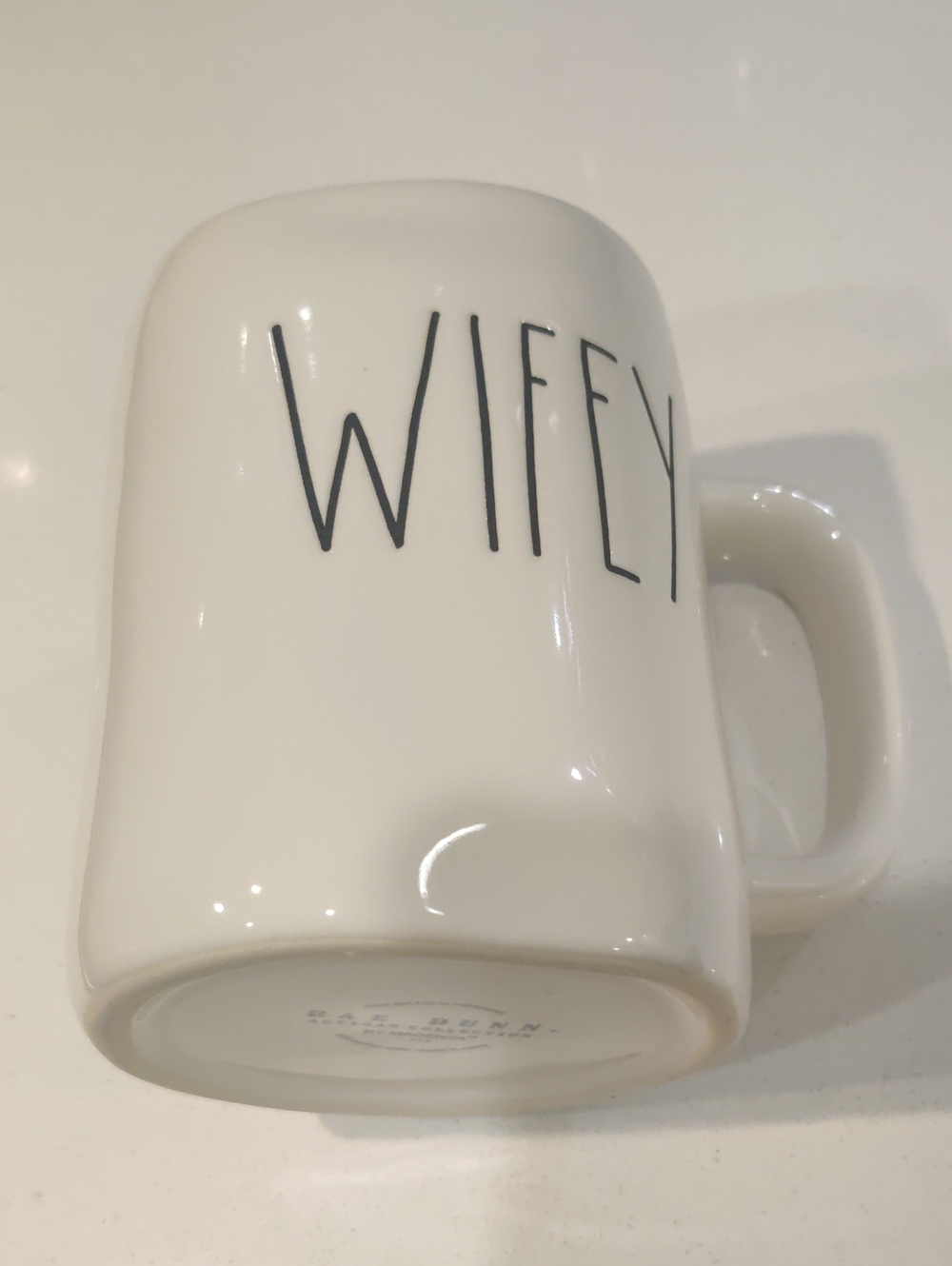 Rae Dunn Black LL 'WIFEY' PALE Pink Interior Ceramic Mug.... Flawless Condition